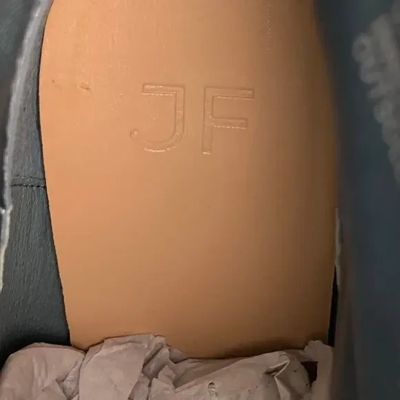 JF JustFab Jesyna Ankle Boots Heeled Blue Faux Suede Women's 8 - Picture 4 of 11